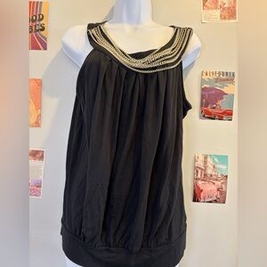 Michael Kors Black Chain-Embellished Blouse